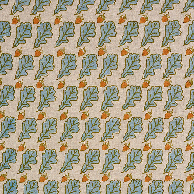 Oak Blue 179311 by Schumacher Fabric Schumacher Fabric Oak Blue 179311Fabric LINEN 100% INDIA </p><p>Repeat: H: HORZ. 4 7/8" (12CM) , V: VERT. 3 3/8" (9CM) 54 - Fabric Carolina -