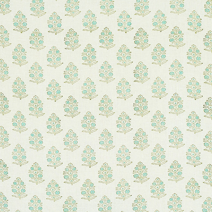Aditi Hand Blocked Print Green 179361 by Schumacher Fabric Schumacher Fabric Aditi Hand Blocked Print Green 179361Fabric LINEN 100% INDIA </p><p>Repeat: H: HORZ. 3" (8CM) , V: VERT. 3" (8CM) 54 - Fabric Carolina -