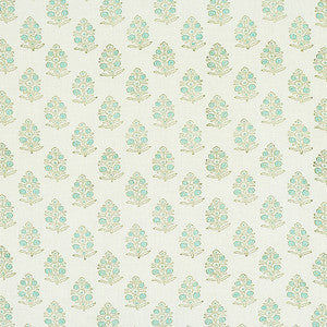 Aditi Hand Blocked Print Green 179361 by Schumacher Fabric