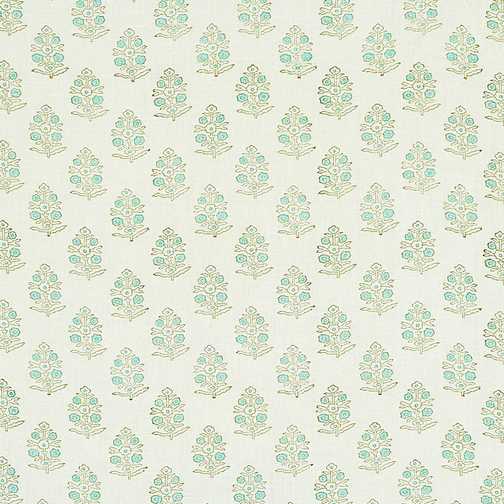 Aditi Hand Blocked Print Green 179361 by Schumacher Fabric JACARANDA LINEN 100% INDIA </p><p>Repeat: Horizontal: 3" (8CM) and Vertical: 3" (8CM) 54 - Fabric Carolina -