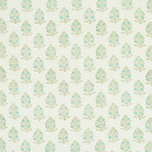 Aditi Hand Blocked Print Green 179361 by Schumacher Fabric