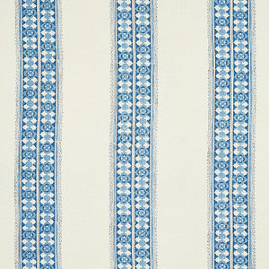 Amira Hand Blocked Print Indigo 179371 by Schumacher Fabric