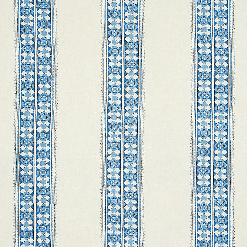 Amira Hand Blocked Print Indigo 179371 by Schumacher Fabric JACARANDA LINEN 55% COTTON 45% INDIA </p><p>Repeat: Horizontal: 8 7/8" (23CM) and Vertical: 1 3/4" (4CM) 53 - Fabric Carolina -