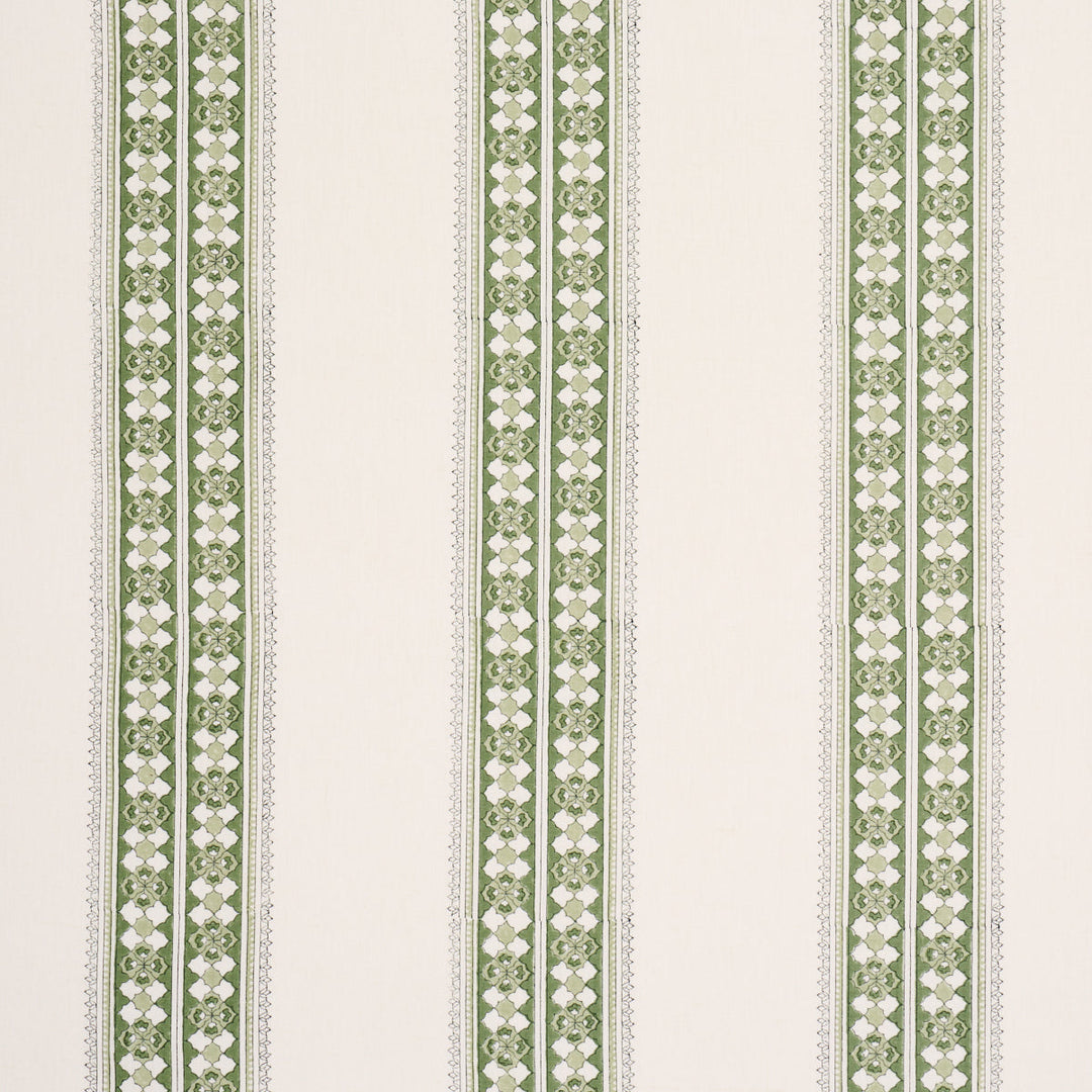 Amira Hand-Block Print - Green by Schumacher Fabric