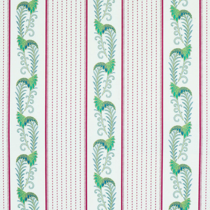 Aleksy Stripe Plum 179382 by Schumacher Designer Fabric RIVE GAUCHE COTTON 100% UNITED KINGDOM </p><p>Repeat: Horizontal: 18" (46CM) and Vertical: 27" (69CM) 54 - Swanky Fabrics -