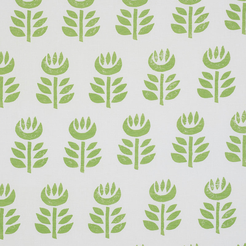 Rosenborg Hand Print Green 179400 by Schumacher Designer Fabric SCANDINAVIAN MODERN LINEN 55% COTTON 45% INDIA </p><p>Repeat: Horizontal: 27" (69CM) and Vertical: 23 5/8" (60CM) 54 - Swanky Fabrics -