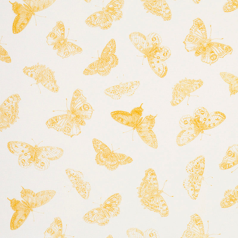 Burnell Butterfly Yellow 179431 by Schumacher Fabric Schumacher Fabric Burnell Butterfly Yellow 179431Fabric COTTON 100% FRANCE </p><p>Repeat: H: HORZ. 27" (69CM) , V: VERT. 20 1/2" (52CM) 54 - Fabric Carolina -