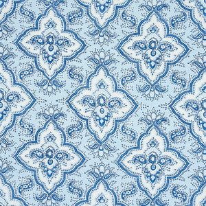 Amalia Medallion Handmade Print Blue 179440 by Schumacher Fabric
