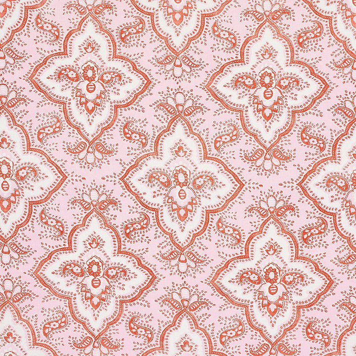 Amalia Medallion Handmade Print Pink 179442 by Schumacher Designer Fabric JACARANDA COTTON 100% UNITED KINGDOM MARTINDALE 20000 </p><p>Repeat: Horizontal: 27" (69CM) and Vertical: 15" (38CM) 54 - Swanky Fabrics -
