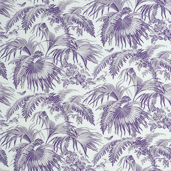 Toile Tropique Purple 179512 by Schumacher Designer Fabric LASERSOHN TOILE COLLECTION COTTON 100% FRANCE </p><p>Repeat: Horizontal: 18" (46CM) and Vertical: 46 3/8" (118CM) 53.5 - Swanky Fabrics -