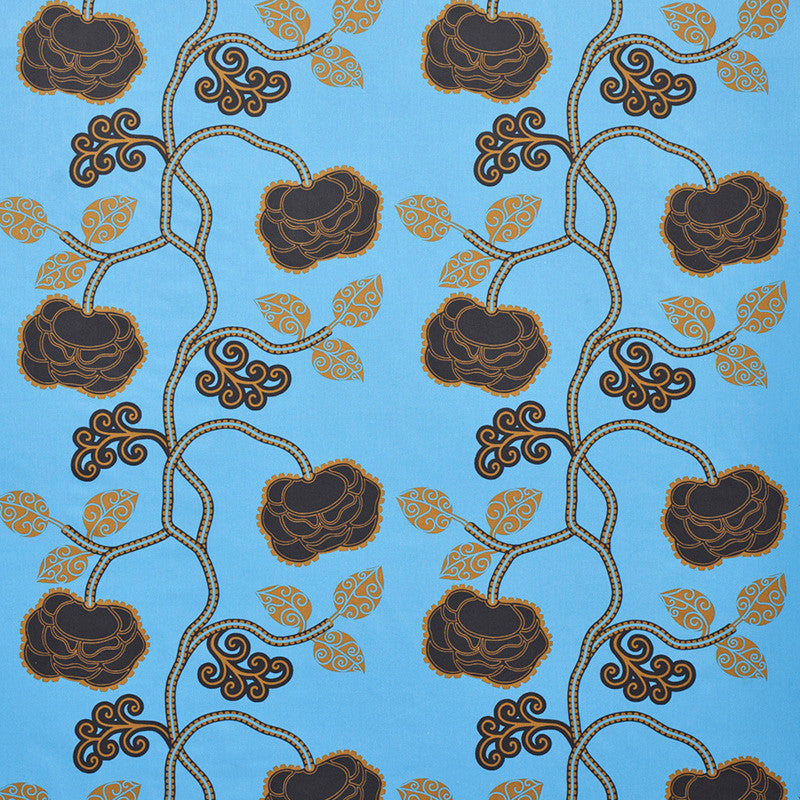 Queen Fruit Chintz Lapis 179542 by Schumacher Fabric ESPALIER BY NEISHA CROSLAND COTTON 100% UNITED KINGDOM </p><p>Repeat: Horizontal: 27" (69CM) and Vertical: 18" (46CM) 54 - Fabric Carolina -