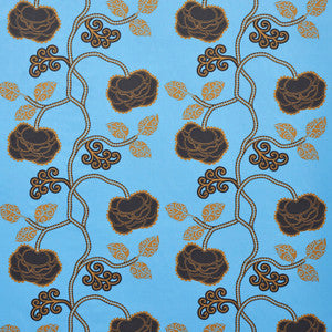 Queen Fruit Chintz Lapis 179542 by Schumacher Fabric