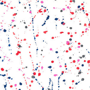 Ink Splash Red & Blue 179710 by Schumacher Fabric