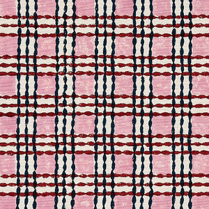Trellis Hand Block Print Rose & Midnight 179801 by Schumacher Fabric