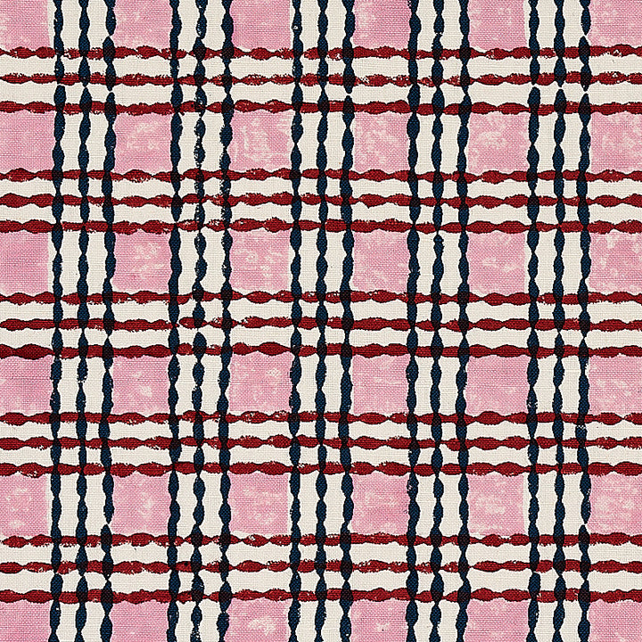 Trellis Hand Block Print Rose & Midnight 179801 by Schumacher Fabric Schumacher Fabric Trellis Hand Block Print Rose & Midnight 179801Fabric COTTON 55% INDIA </p><p>Repeat: H: HORZ. 1 5/8" (3CM), V: VERT. 1 5/8" (3CM) 54 - Fabric Carolina -