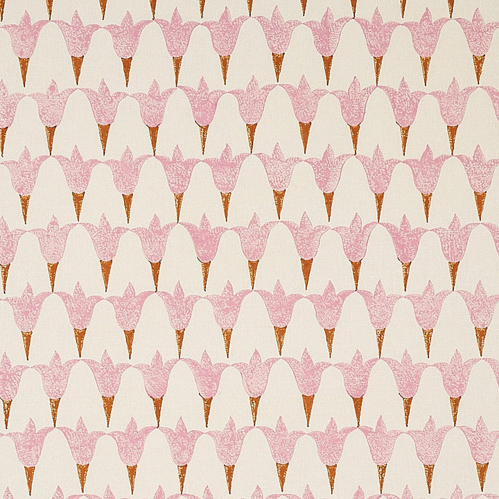 Tulip Hand Block Rose & Copper 179821 by Schumacher Fabric Schumacher Fabric Tulip Hand Block Rose & Copper 179821Fabric COTTON 55% INDIA </p><p>Repeat: H: HORZ. 5.1/2" (19CM), V: VERT. 7 1/4" (9CM) 55 - Fabric Carolina -