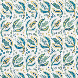 Malabar Vine Peacock 179850 by Schumacher Fabric