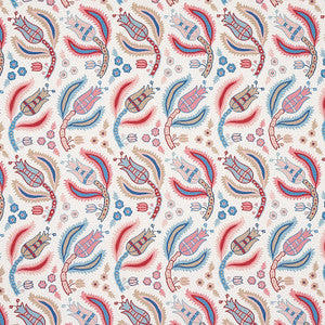 Malabar Vine Sky & Rose 179851 by Schumacher Fabric