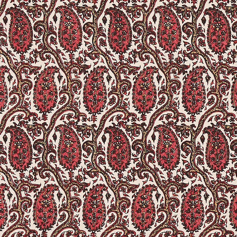 Daria Paisley - Maroon by Schumacher Fabric