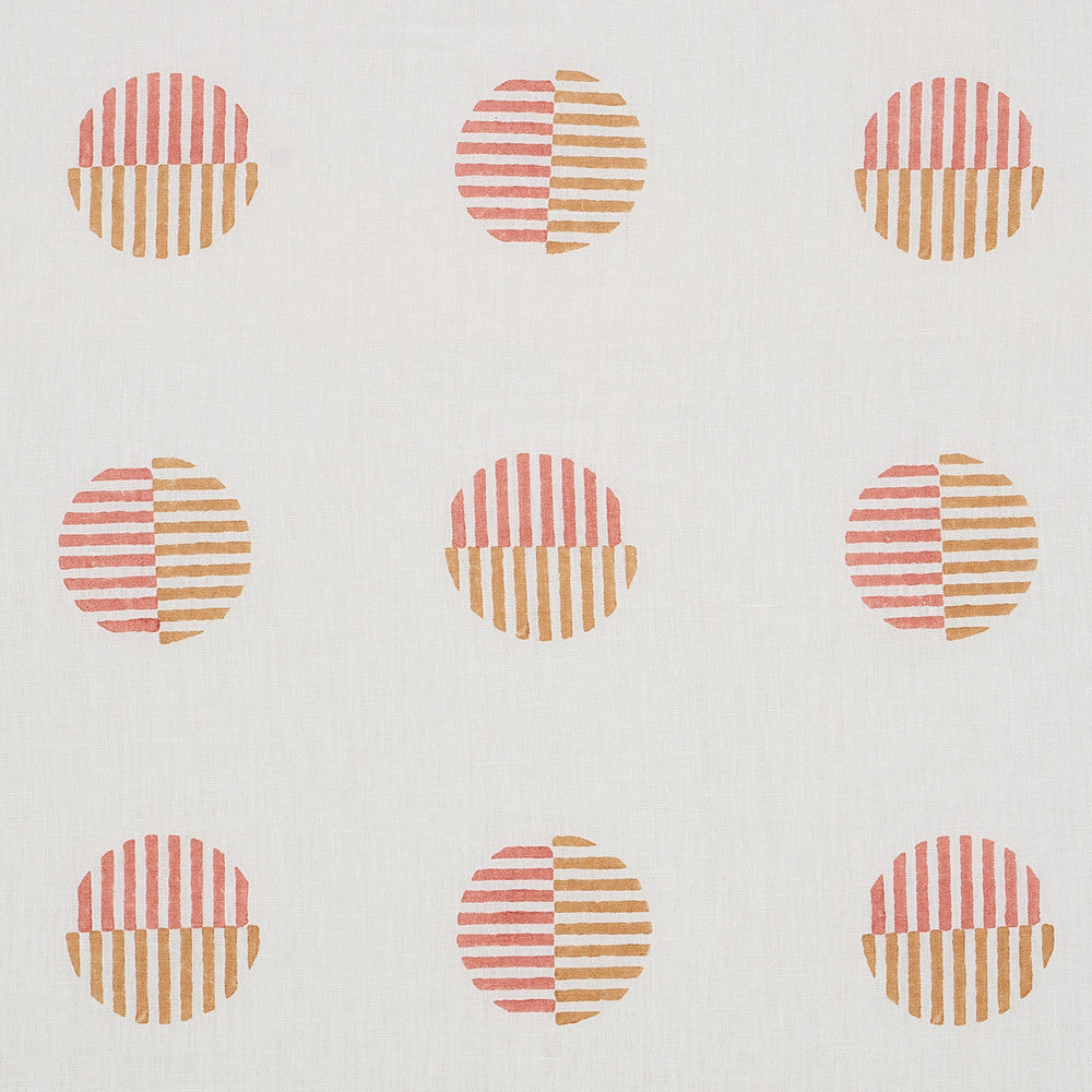 Ando Hand Block Print Rust & Ochre 180001 by Schumacher Fabric Schumacher Fabric Ando Hand Block Print Rust & Ochre 180001Fabric LINEN 100% INDIA </p><p>Repeat: H: HORZ. 27" (69CM), V: VERT. 18" (45CM) 54" (137CM) - Fabric Carolina -