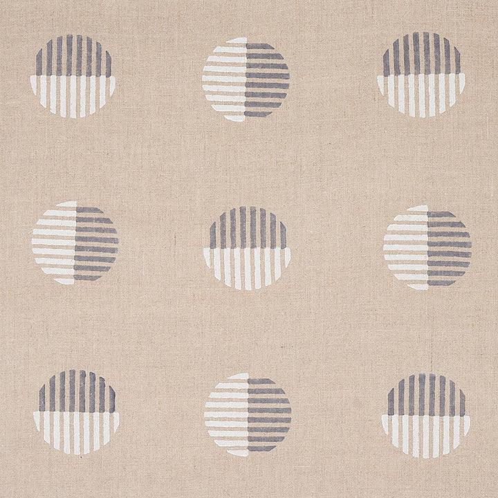 Ando Hand Block Print Ivory & Charcoal On Natural 180002 by Schumacher Fabric Schumacher Fabric Ando Hand Block Print Ivory & Charcoal On Natural 180002Fabric LINEN 100% INDIA </p><p>Repeat: H: HORZ. 27" (69CM), V: VERT. 18" (45CM) 54" (137CM) - Fabric Carolina -