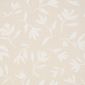 Laurel White On Unbleached 180012 by Schumacher Fabric