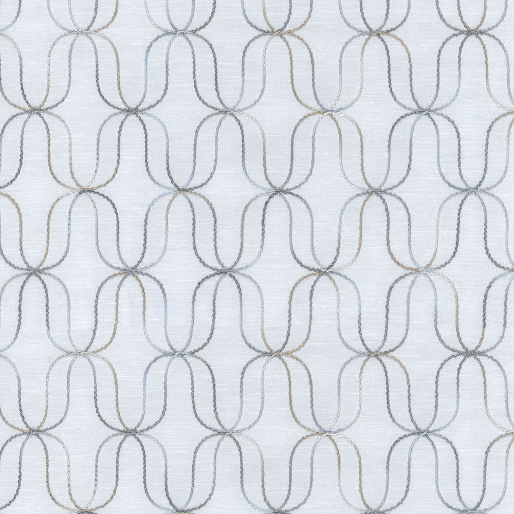 Acoustic Embroidery Indigo 180051 by Novogratz Fabric - Base:76%Polyester 24%Cotton Embroid:100%Polyester India 9000 Horizontal: 4.75 and Vertical: 2.75 54 - Fabric Carolina -