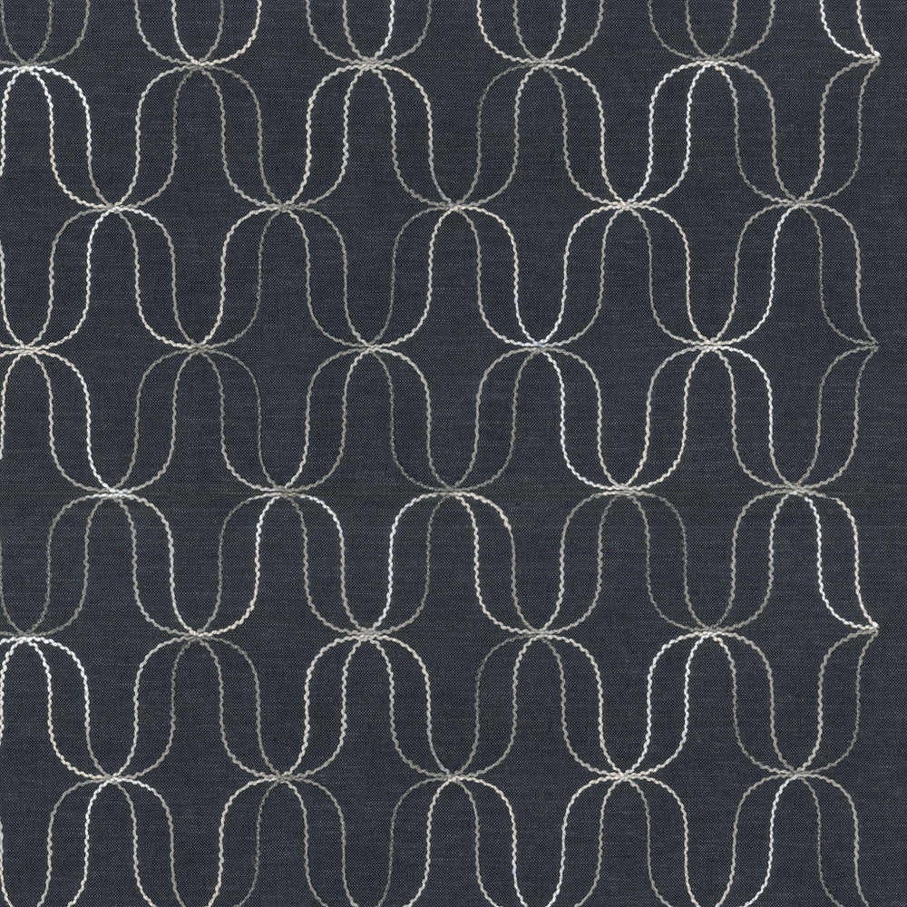 Acoustic Emb Onyx 180052 by Novogratz Fabric - Base:76%Polyester 24%Cotton Embroid:100%Polyester INDIA 9000 Horizontal: 2.75 and Vertical: 4.75 54 - Fabric Carolina -