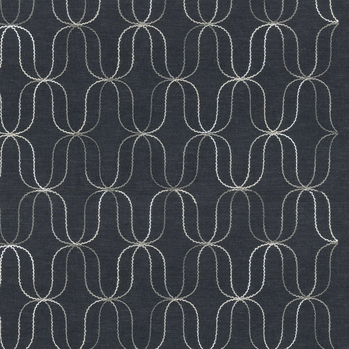 Acoustic Emb Onyx 180052 by Novogratz Fabric - Base:76% Polyester 24% Cotton Embroid:100% Polyester INDIA 9000 Horizontal: 2.75 and Vertical: 4.75 54 - Fabric Carolina -