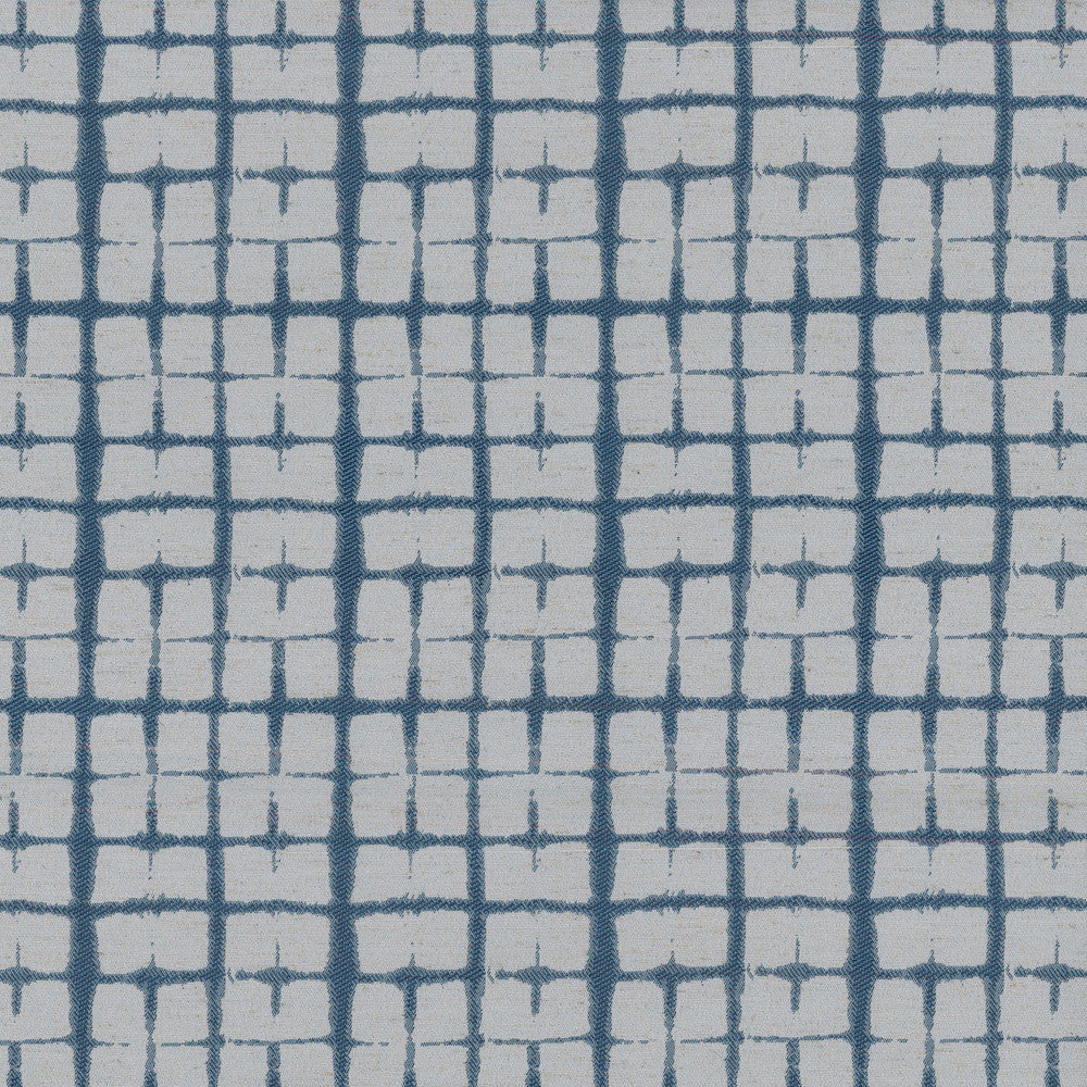 Shibori Plaid Indigo 180063 by Novogratz Fabric - Base:94%Polyester 6%Linen China 30000 Horizontal: 5.5 and Vertical: 3.5 57 - Fabric Carolina -