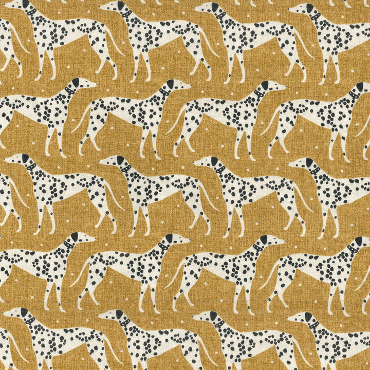 Dapper Dalmatian Mustard 180090 by Novogratz Fabric - 100%Cotton USA 15000 Horizontal: 5.4 and Vertical: 6.75 54 - Fabric Carolina -