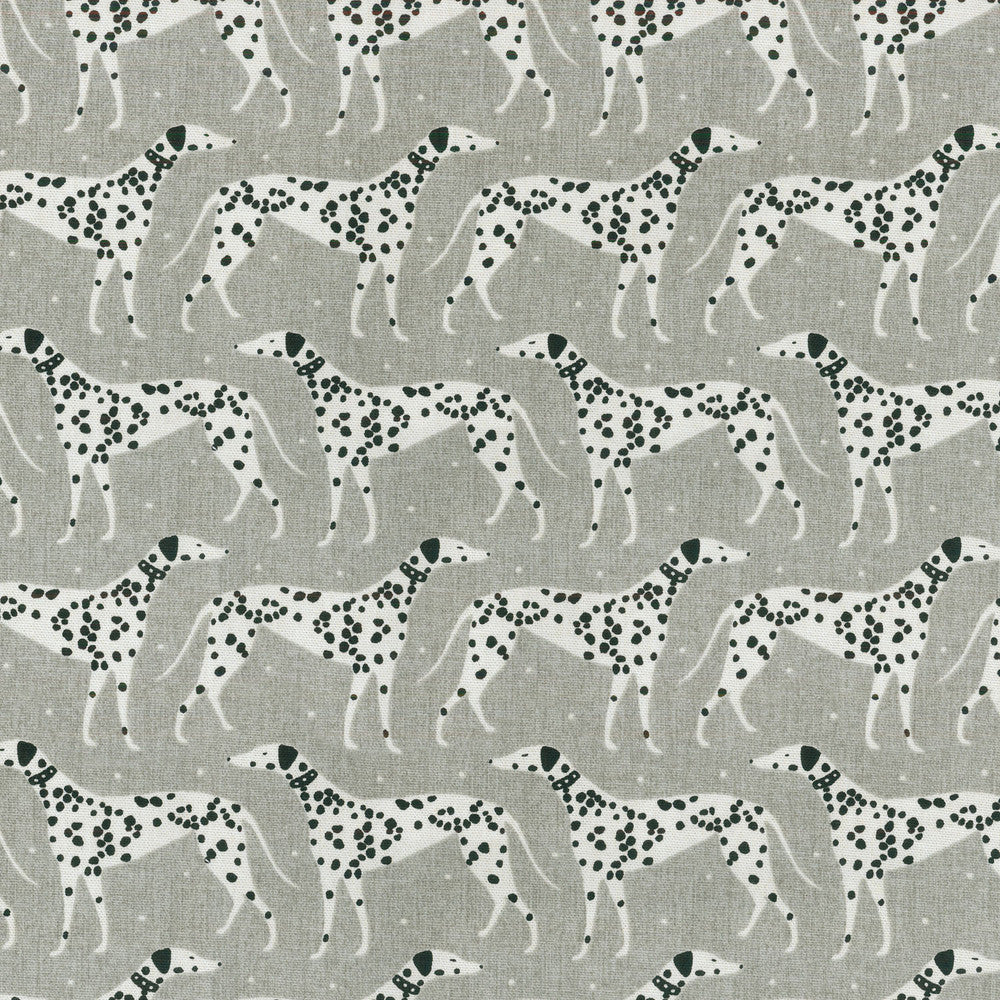 Dapper Dalmatian Grey 180091 by Novogratz Fabric RETRO 100% Cotton U.S.A. Wyzenbeek 15,000 Horizontal: 6.75" and Vertical: 5.40" 54" - Fabric Carolina -