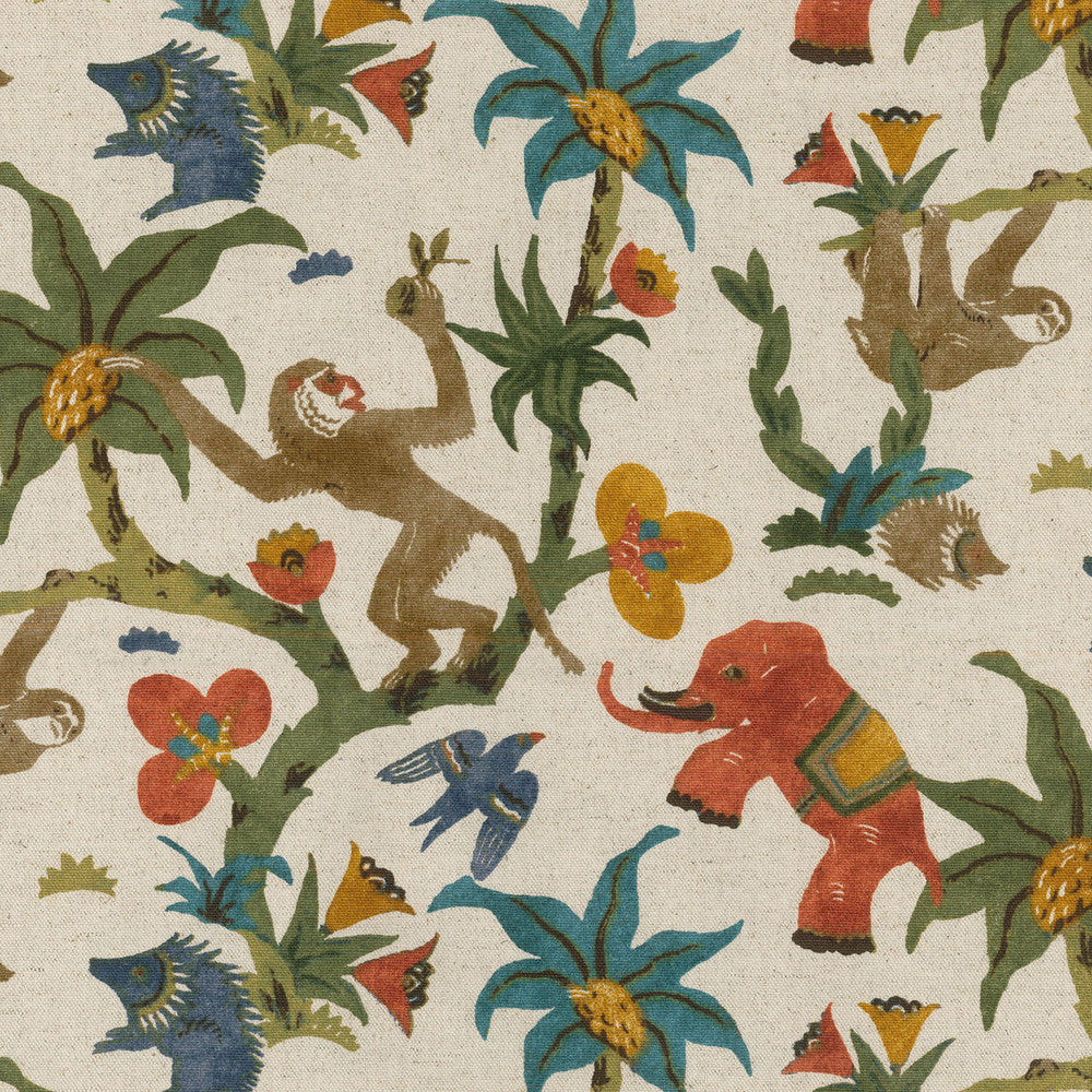 Monkey Business Forest 180152 by Novogratz Fabric - 80%Cotton 20%Linen China 51000 Horizontal: 12.6 and Vertical: 13.5 54 - Fabric Carolina -