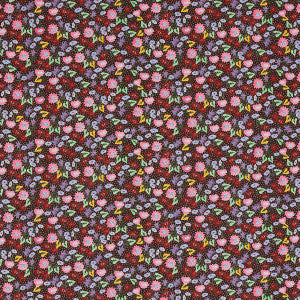 Calico Multi On Brown 180171 by Schumacher Fabric