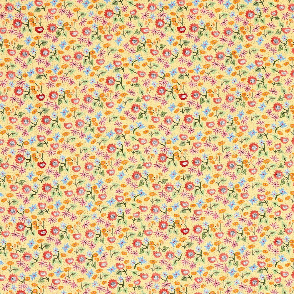 Calico Giverny 180172 by Schumacher Fabric Schumacher Fabric Calico Giverny 180172Fabric LINEN 60% </p><p>Repeat: H: HORZ. 9" (23CM), V: VERT. 4 1/2" (11CM) 54 - Fabric Carolina -