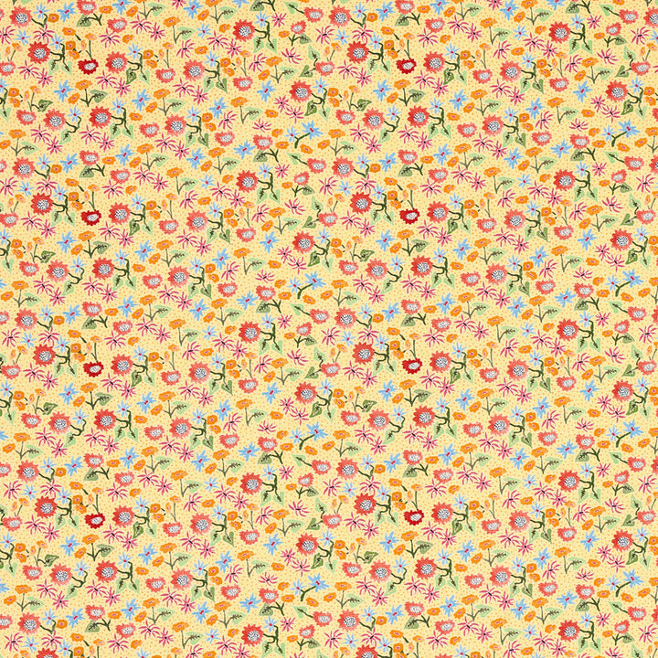 Calico Giverny 180172 by Schumacher Fabric Schumacher Fabric Calico Giverny 180172Fabric LINEN 60% </p><p>Repeat: H: HORZ. 9" (23CM), V: VERT. 4 1/2" (11CM) 54 - Fabric Carolina -