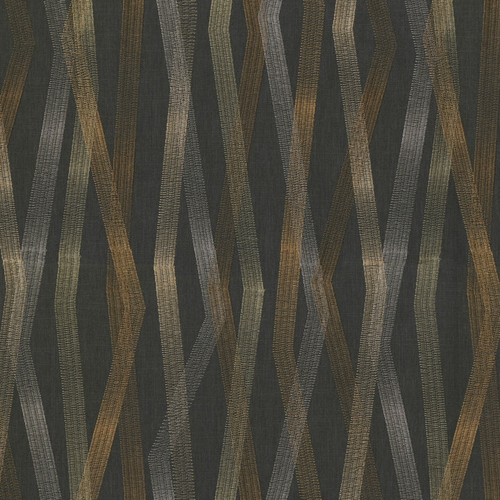 Zig Zag Embroidery Onyx 180225 by Novogratz Fabric - 69% cotton, 31% polyester Embroidery 100% rayon India 51000 Horizontal: 18.5 and Vertical: 13 54 - Fabric Carolina -