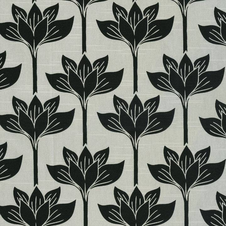 Long Stem Lotus Tuxedo 180240 by Novogratz Fabric - 100% Cotton CHINA 39000 Horizontal: 3.3 and Vertical: 6.75 54 - Fabric Carolina -