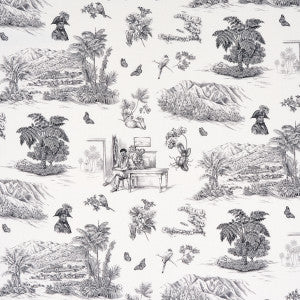 Toussaint Toile Black 180270 by Schumacher Fabric