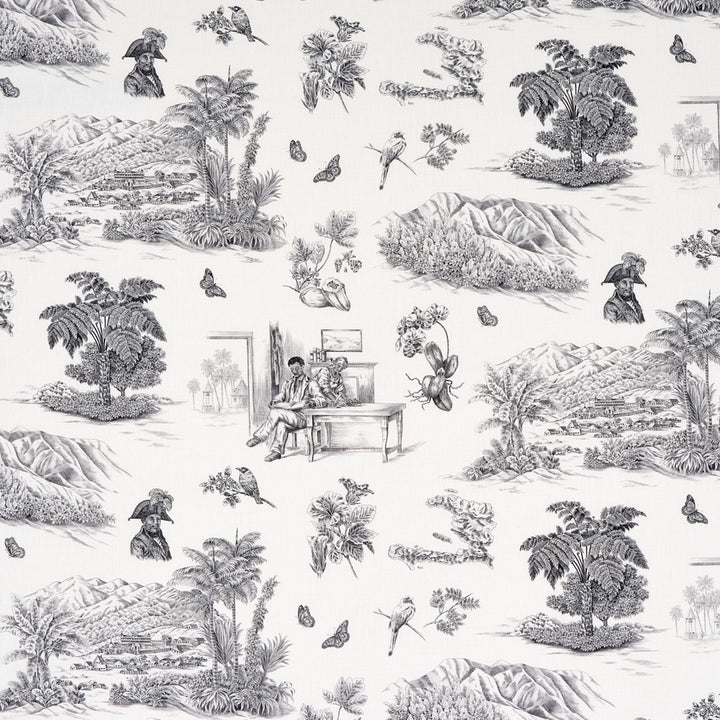 Toussaint Toile Black 180270 by Schumacher Fabric Schumacher Fabric Toussaint Toile Black 180270Fabric LINEN 53% </p><p>Repeat: H: HORZ. 54" (137CM), V: VERT. 54" (137CM) 27 - Fabric Carolina -