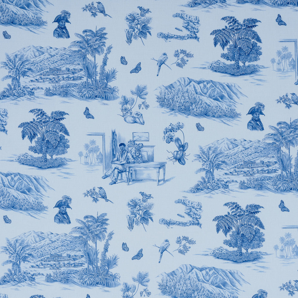 Toussaint Toile Blue & Sky 180273 by Schumacher Fabric Schumacher Fabric Toussaint Toile Blue & Sky 180273Fabric LINEN 53% </p><p>Repeat: H: HORZ. 54" (137CM), V: VERT. 54" (137CM) 6 - Fabric Carolina -