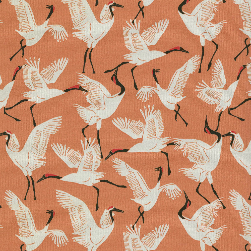 Od Block Cranes Coral 180280 by Novogratz Fabric - 100% Polyester PAKISTAN Horizontal: 13.5 and Vertical: 12.75 55 - Fabric Carolina -