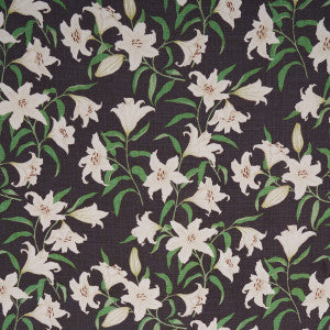 Scattered Lilies Charcoal 180302 by Schumacher Fabric