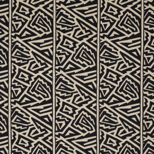Jagged Maze Black 180320 by Schumacher Fabric
