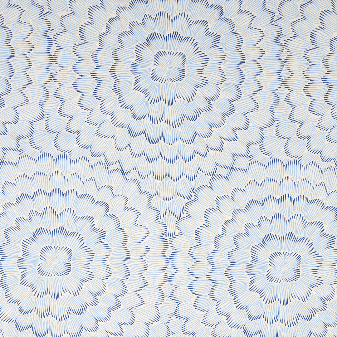 Feather Bloom - Two Blues by Schumacher Fabric