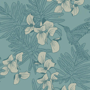 Hummingbird (Wp) # 03 Seafoam by 1838 Wallcoverings Wallpaper