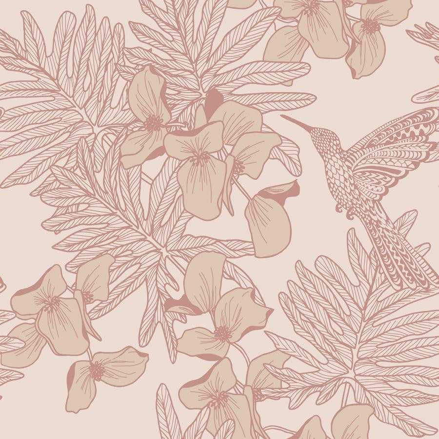 Hummingbird (Wp) # 04 Beach by 1838 Wallcoverings Designer Wallpaper Aurora STRAIGHT PASTE THE WALL UNITED KINGDOM V-21" 20.5"X11YD - Swanky Fabrics -