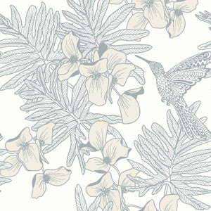 Hummingbird (Wp) # 05 Mist by 1838 Wallcoverings Wallpaper