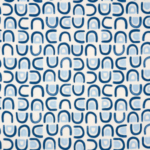 Threshold Printed Linen Lapis 180422 by Schumacher Fabric