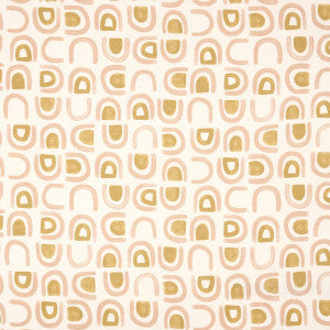 Threshold Printed Linen Salt & Ochre 180423 by Schumacher Fabric
